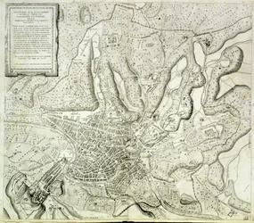 Róma városának térképe, a művész metszete, 1557